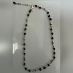 Silpada Garnet Sterling Silver Necklace, Like New, January birthstone, Box Incl.